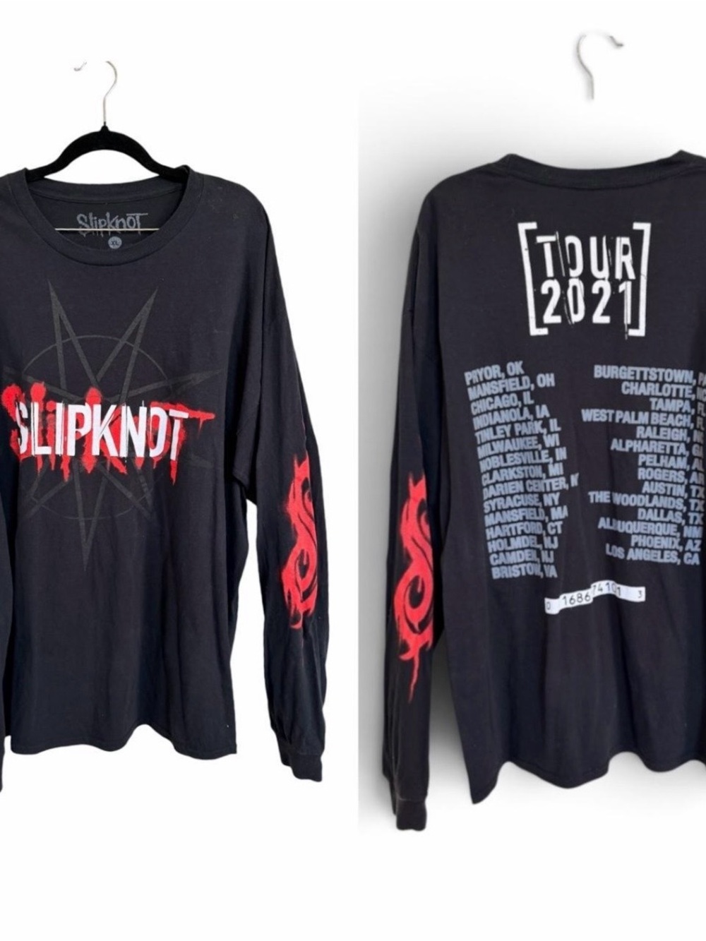 Slipknot 2021 Tour Long Sleeve Shirt Men’s XL Black Concert Tee